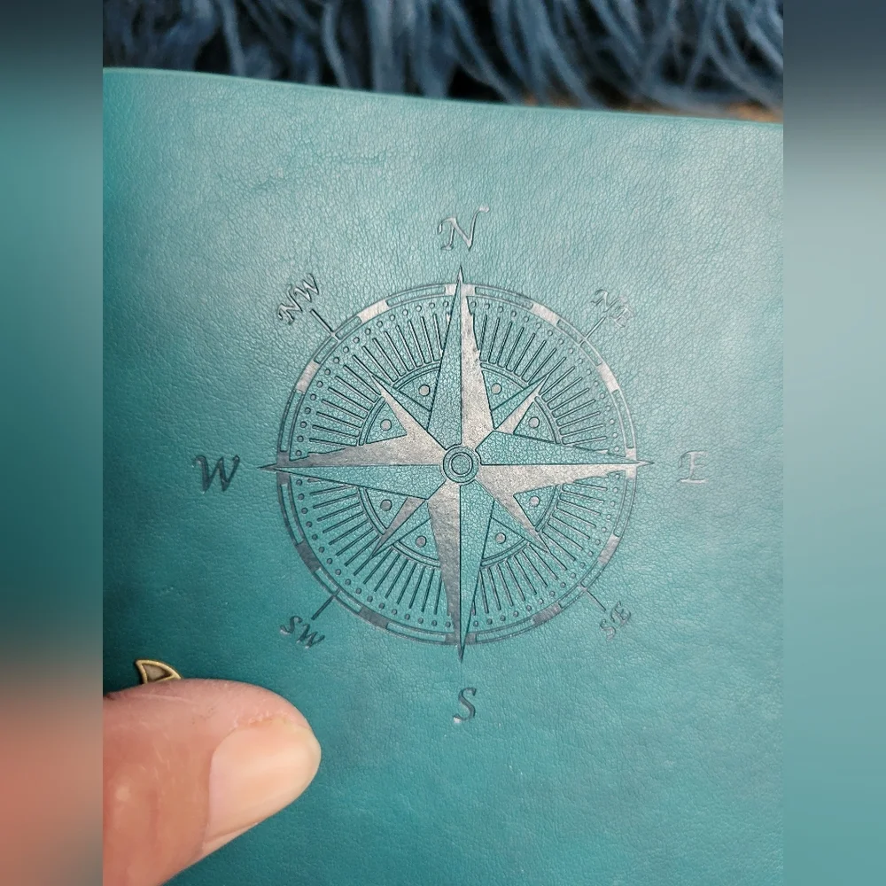 Faux leather blank journal teal color 7×5